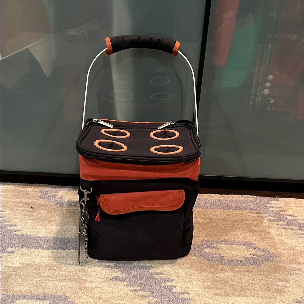 Picnic at Ascot 4 bottle insulated wine cooler tote bag collapsible